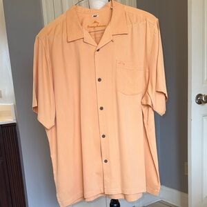 Tommy Bahama Men's orange Island Zone silk blend Button Down Shirt